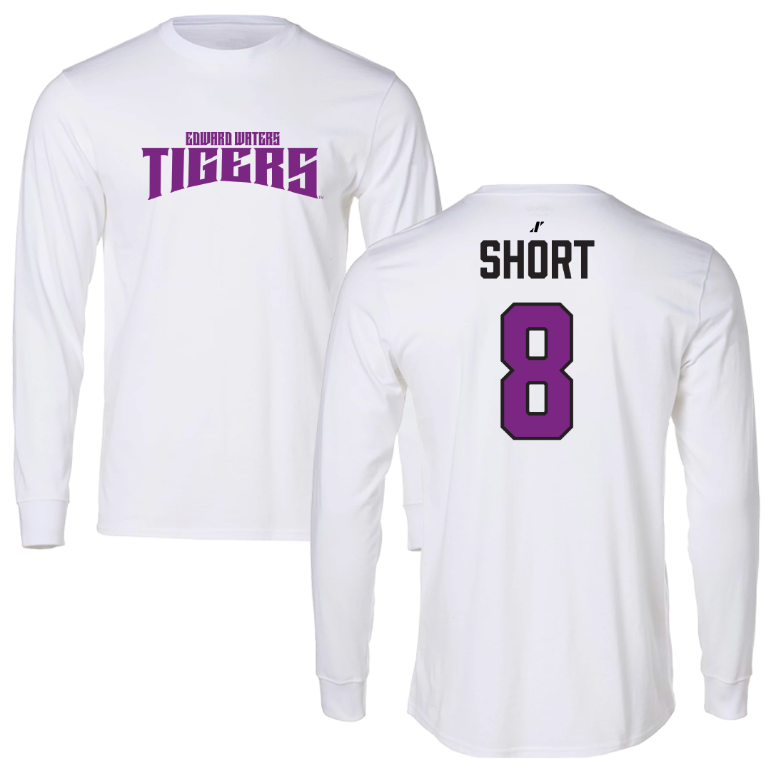 Edward Waters University Volleyball White Classic Performance Long Sleeve - #8 Tyriq Short