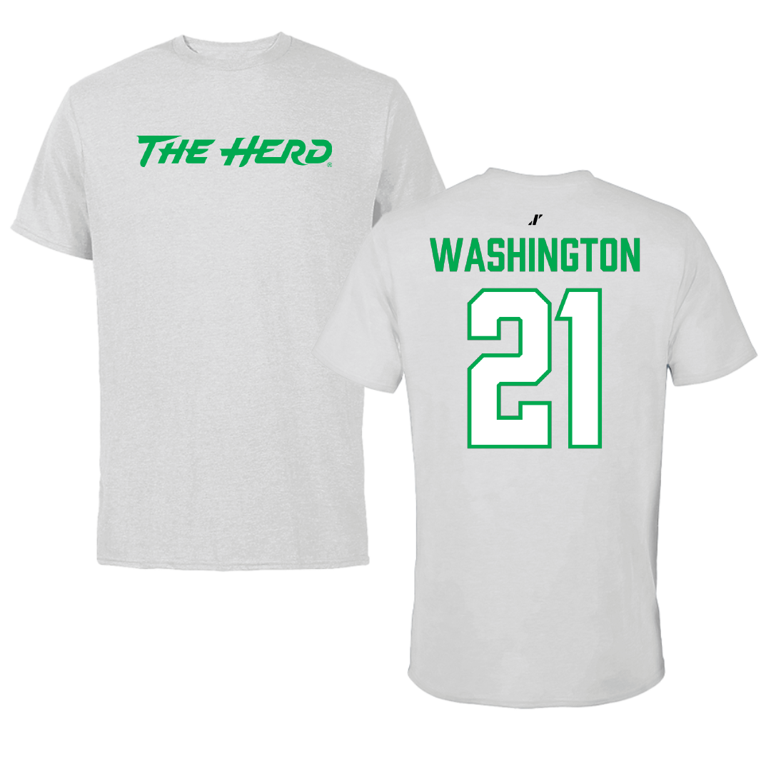 Marshall University Softball Light Gray Performance Tee - #21 Kaleea Washington