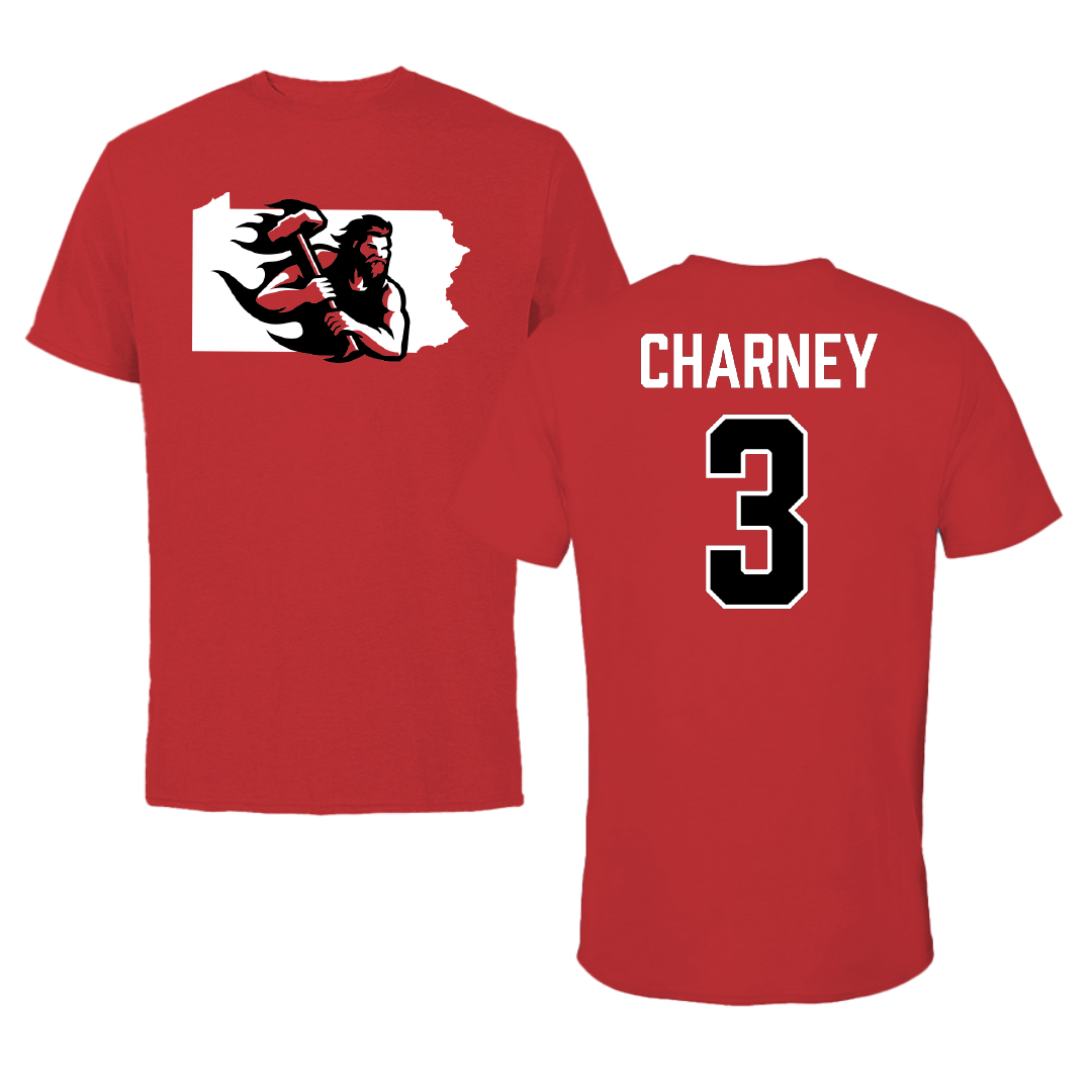 PennWest California Football Red State Performance Tee - #3 Keith Charney