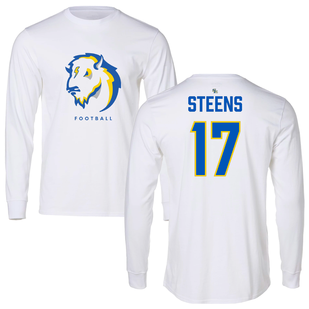 Southeastern Oklahoma State University Football White Long Sleeve - #17 Sean Steens