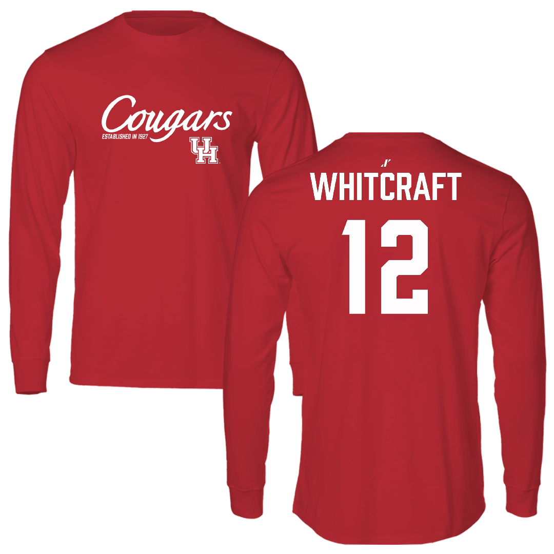 University of Houston Soccer Red General Performance Long Sleeve - #12 Alex Whitcraft