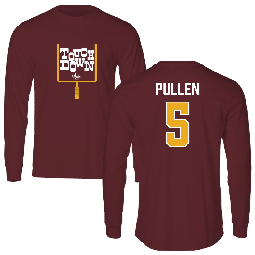 University of Louisiana Monroe Football Maroon Touchdown Performance Long Sleeve - #5 Billy Pullen
