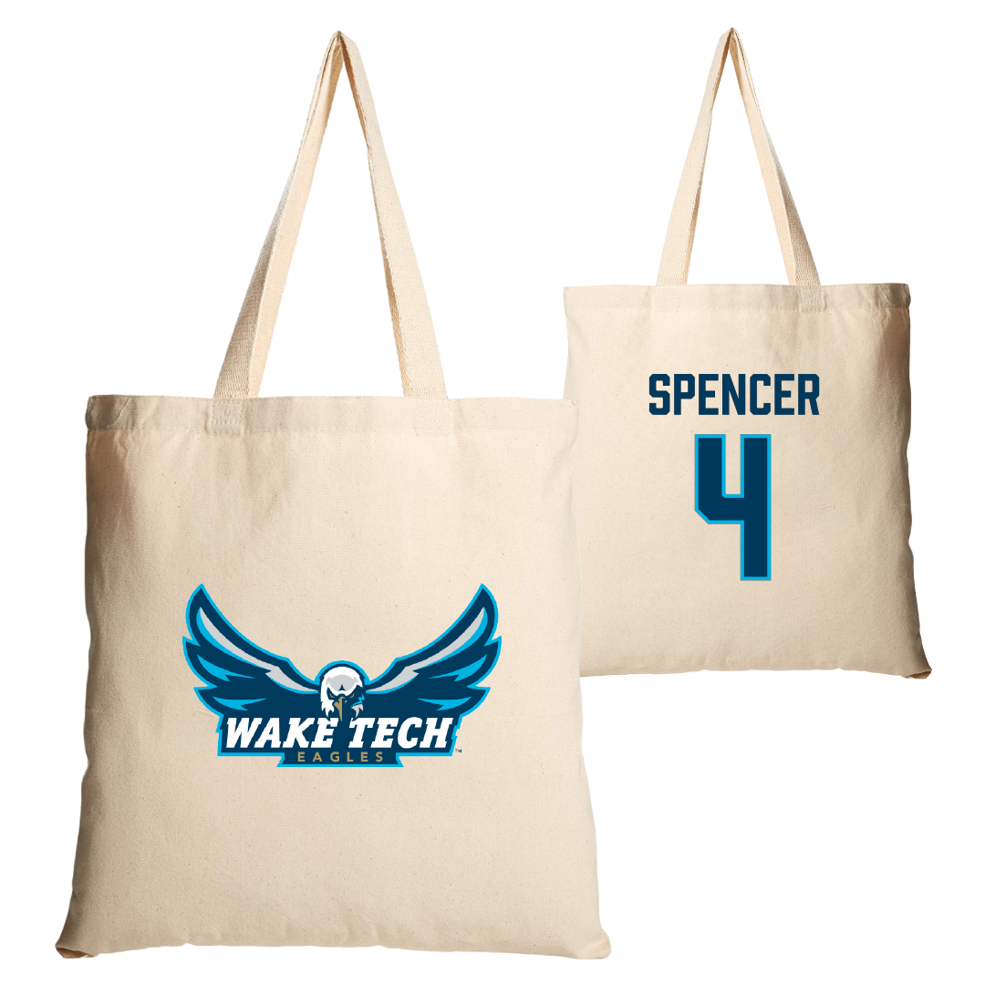 Wake Tech Community College Softball Tan Canvas Tote Bag - #4 Gabby Spencer