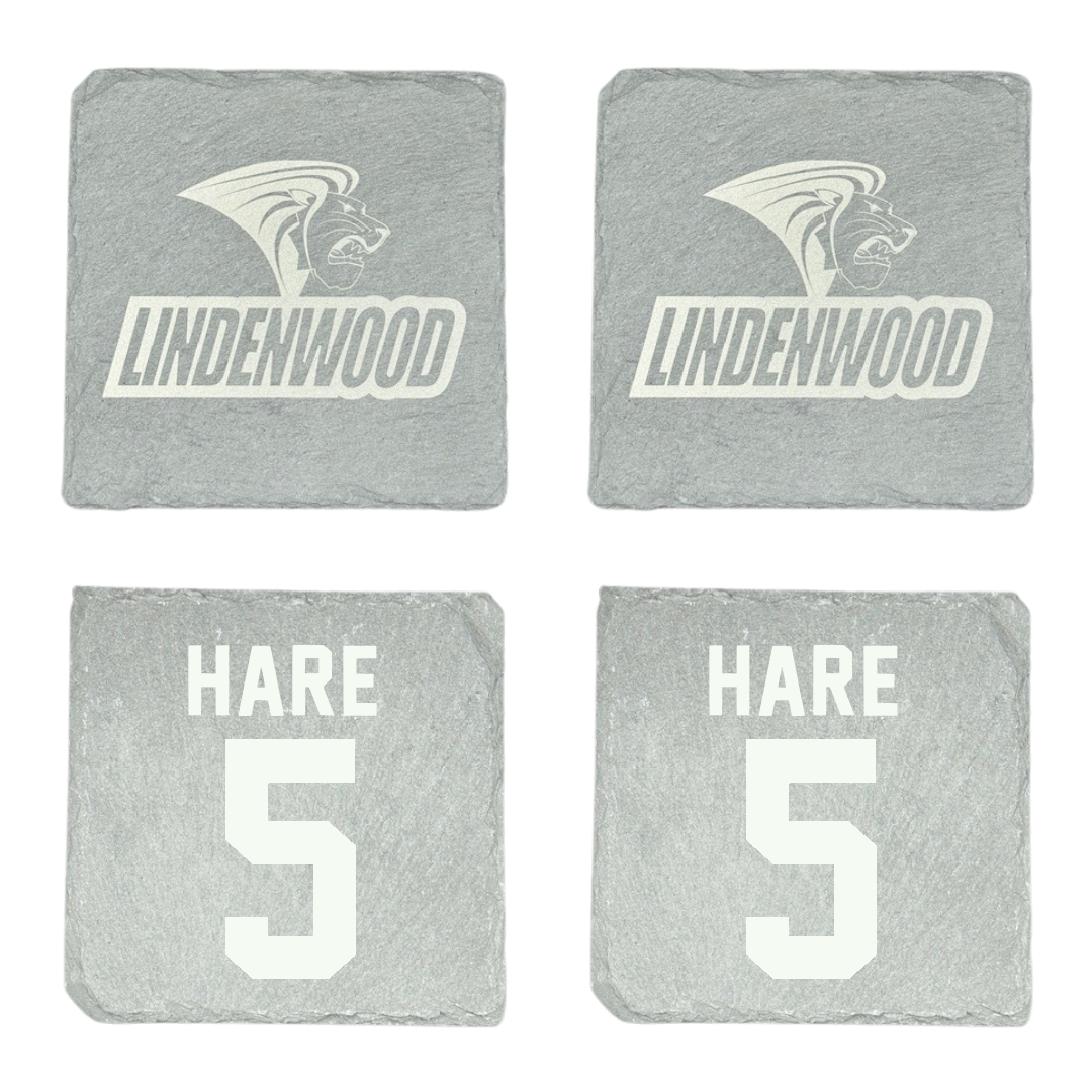 Lindenwood University Lacrosse Stone Coaster (4 Pack)  - #5 Breckin Hare