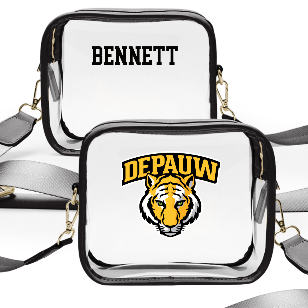 DePauw University Swimming & Diving Black Clear Stadium Bag - Cale Bennett
