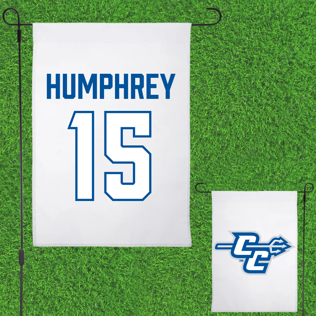 Central Connecticut State University Baseball White Garden Flag - #15 Tony Humphrey