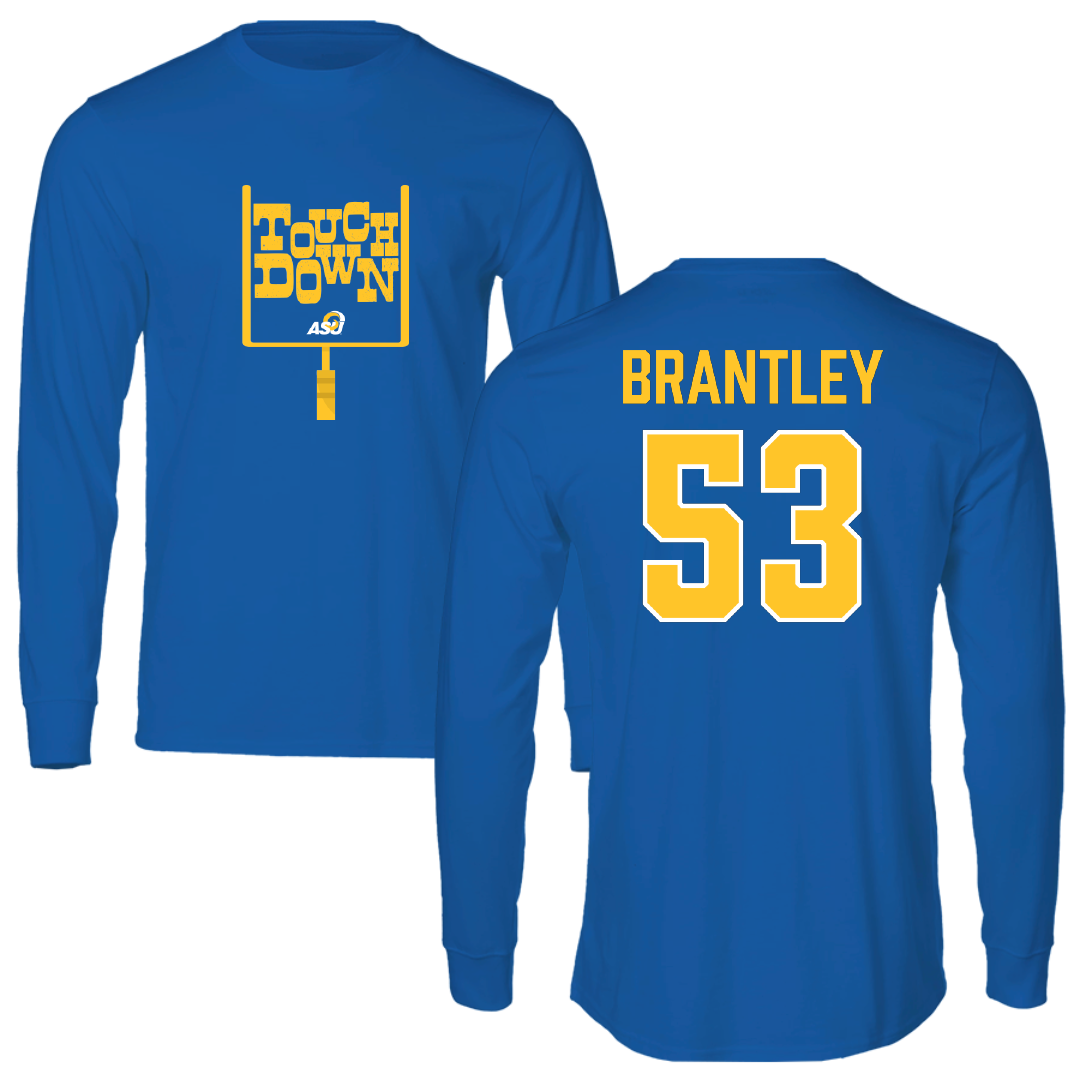 Angelo State University Football Blue Touchdown Performance Long Sleeve - #53 Antwone Brantley