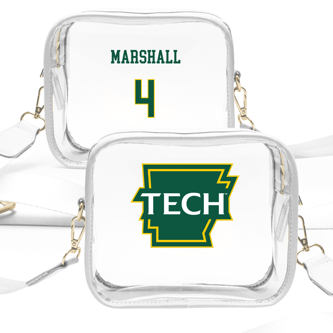 Arkansas Tech University Football White Clear Stadium Bag - #4 Austin Marshall