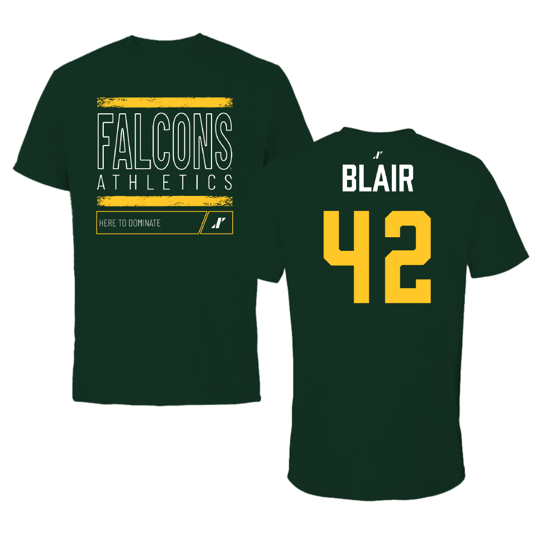 Fitchburg State University Football Forest Green Dominate Performance Tee - #42 Cole Blair