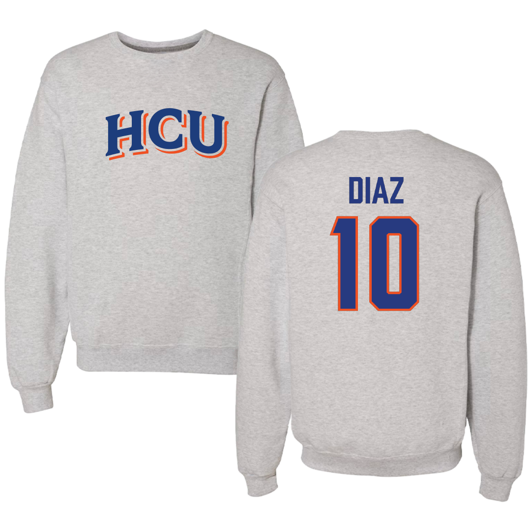 Houston Christian University Soccer Gray Crewneck - #10 Jasmine Diaz