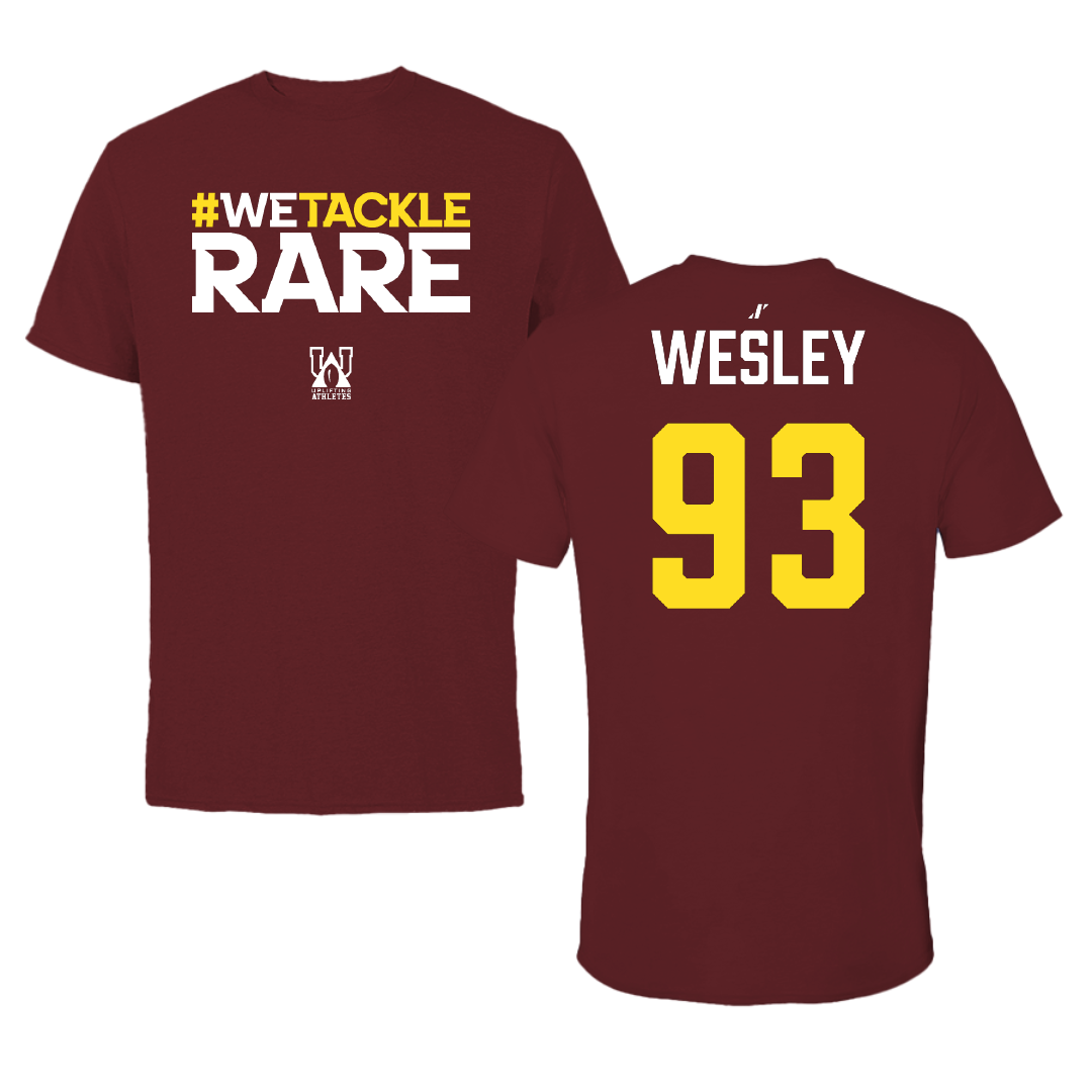 Western Michigan University Football Maroon Uplifting Athletes Tee - #93 Dorian Wesley