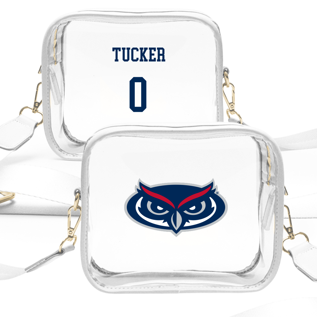Florida Atlantic University Football White Clear Stadium Bag - #0 Milan Tucker