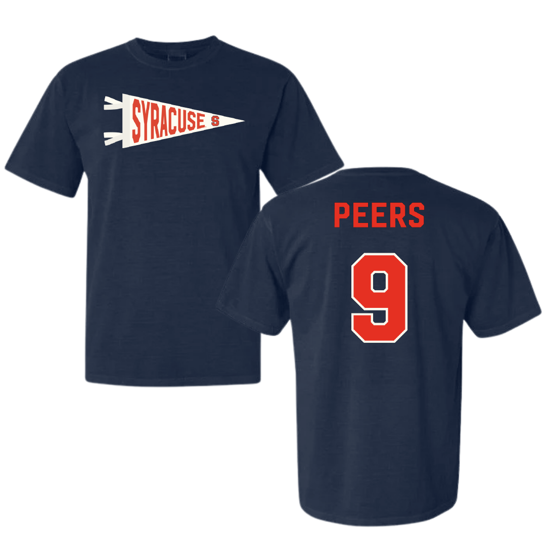 Syracuse University Lacrosse (W) Navy Pennant Comfort Colors Tee - #9 Ava Peers