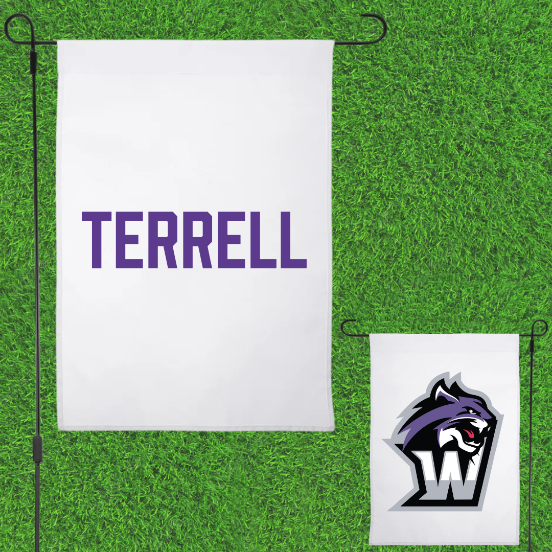 Wiley University TF and XC White Garden Flag - Javori Terrell