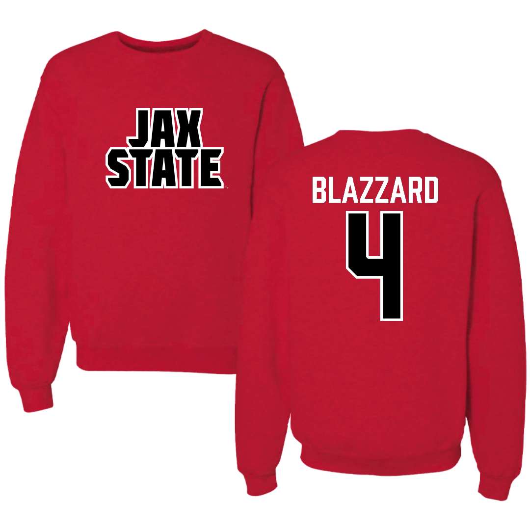Jacksonville State University Volleyball Red Crewneck - #4 Morgan Blazzard
