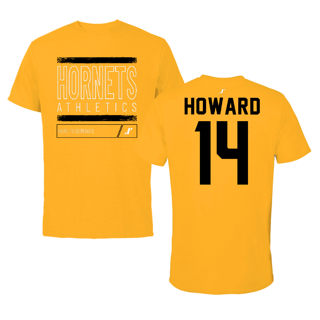 Alabama State University Flag Football Gold Dominate Tee - #14 Saneah Howard