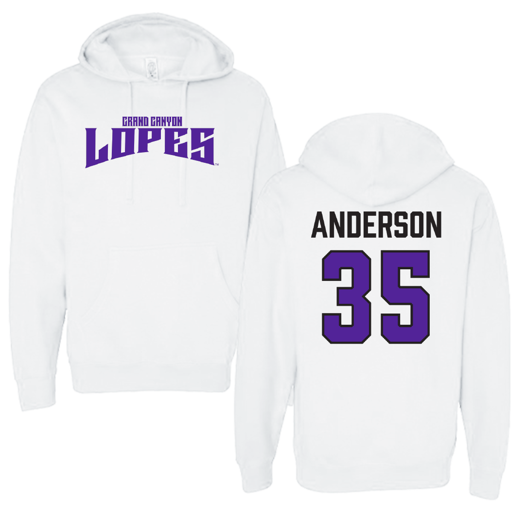 Grand Canyon University Baseball White Classic Hoodie - #35 Dillon Anderson