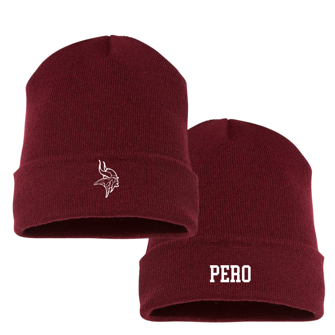 Valley City State University Baseball Maroon Beanie - #24 Cameron Pero