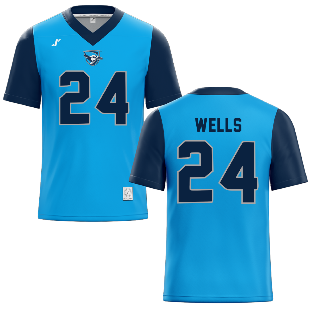Elmhurst University Blue Football Jersey - #24 Jonathan Wells