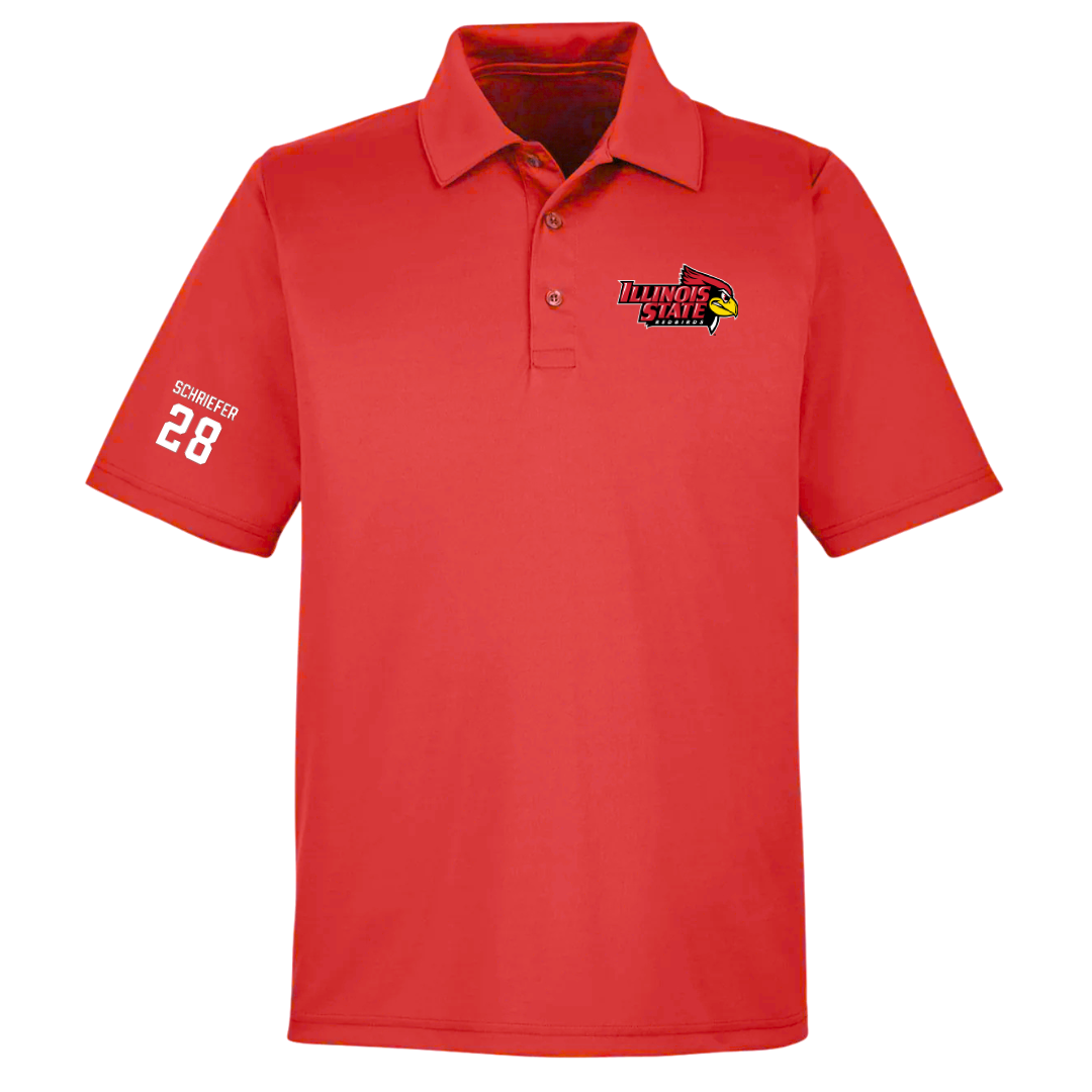 Illinois State University Baseball Red Polo - #28 Toby Schriefer