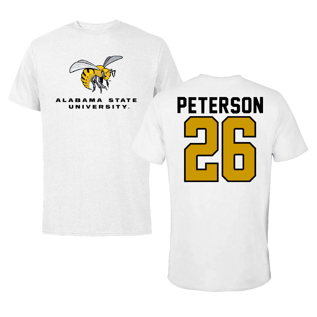 Alabama State University Baseball White Tee - #26 James Peterson