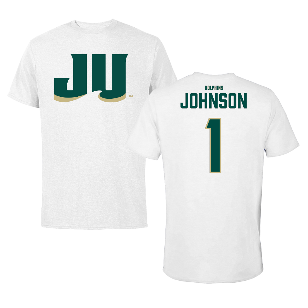 Jacksonville University Softball White Tee - #1 Karson Johnson