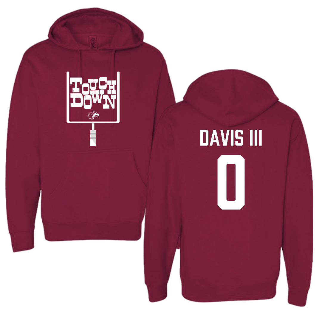 Southern Illinois University at Carbondale Football Maroon Touchdown Hoodie - #0 Vinson Davis III