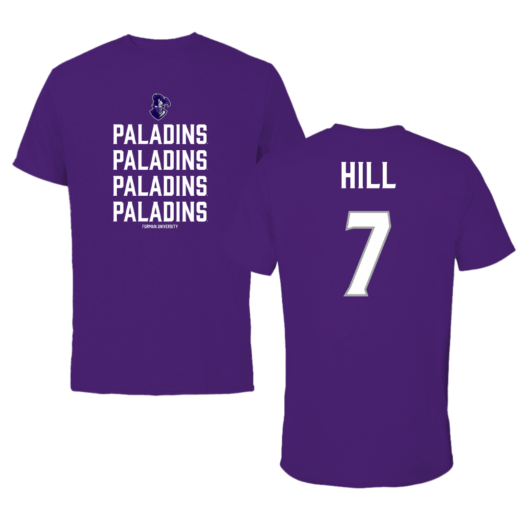 Furman University Softball Purple General Performance Tee - #7 Gwendolyn Hill