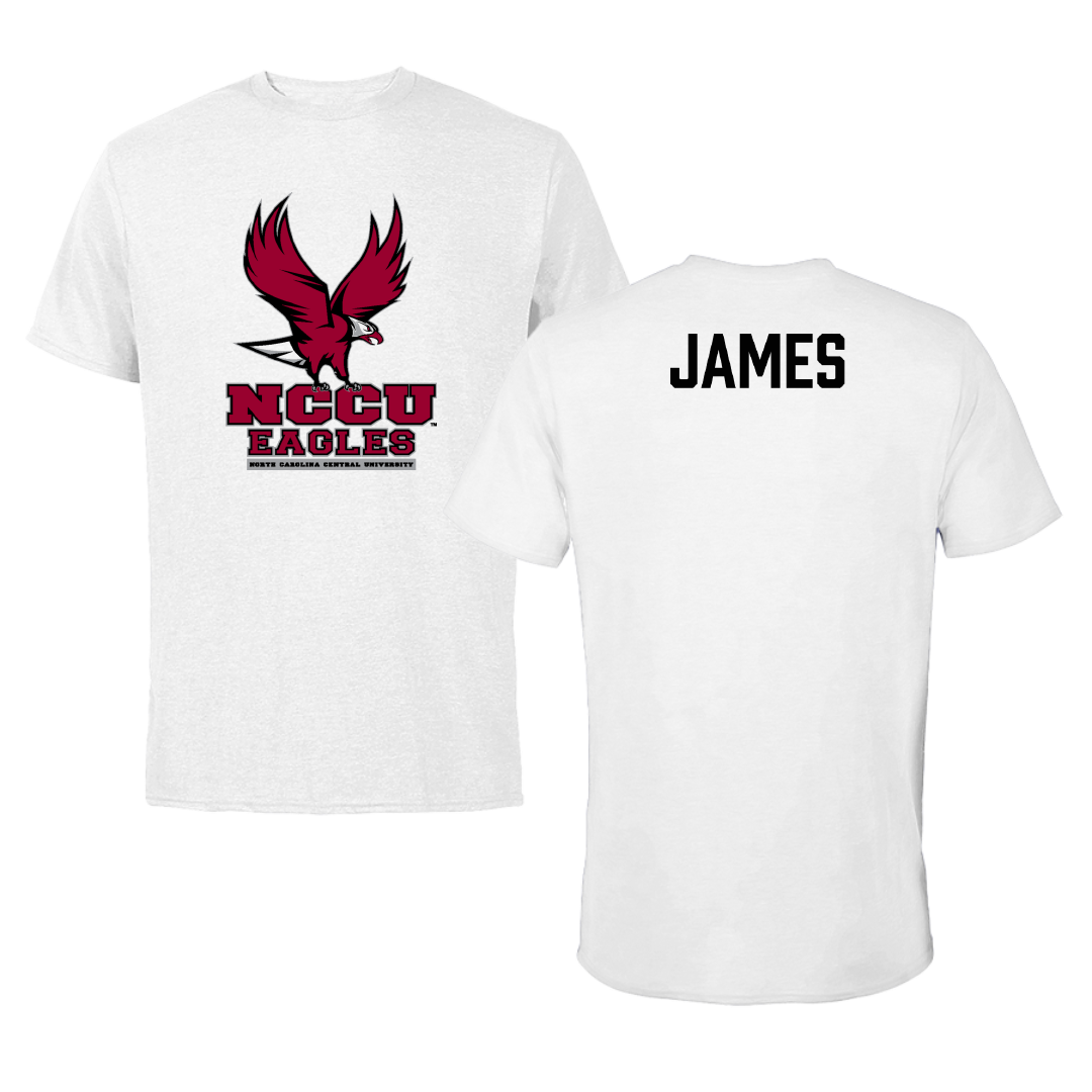 North Carolina Central University TF and XC White Performance Tee - Cashmere James