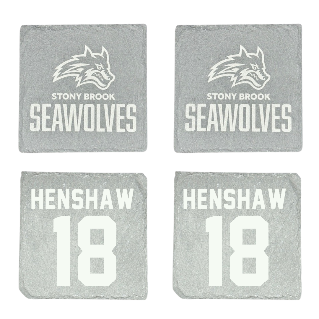 Stony Brook University Baseball Stone Coaster (4 Pack)  - #18 Dylan Henshaw