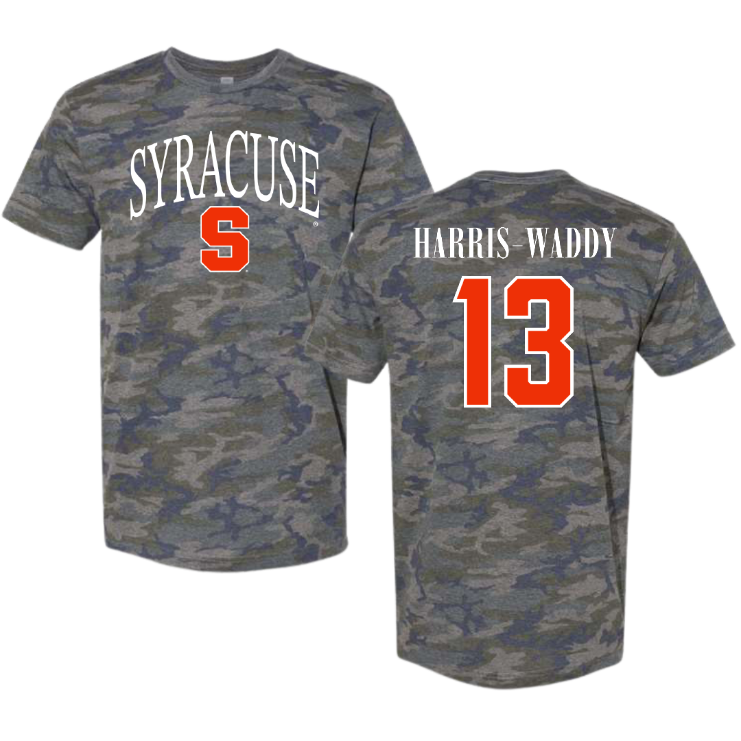 Syracuse University Volleyball Vintage Camo Tee - #13 Zharia Harris-Waddy
