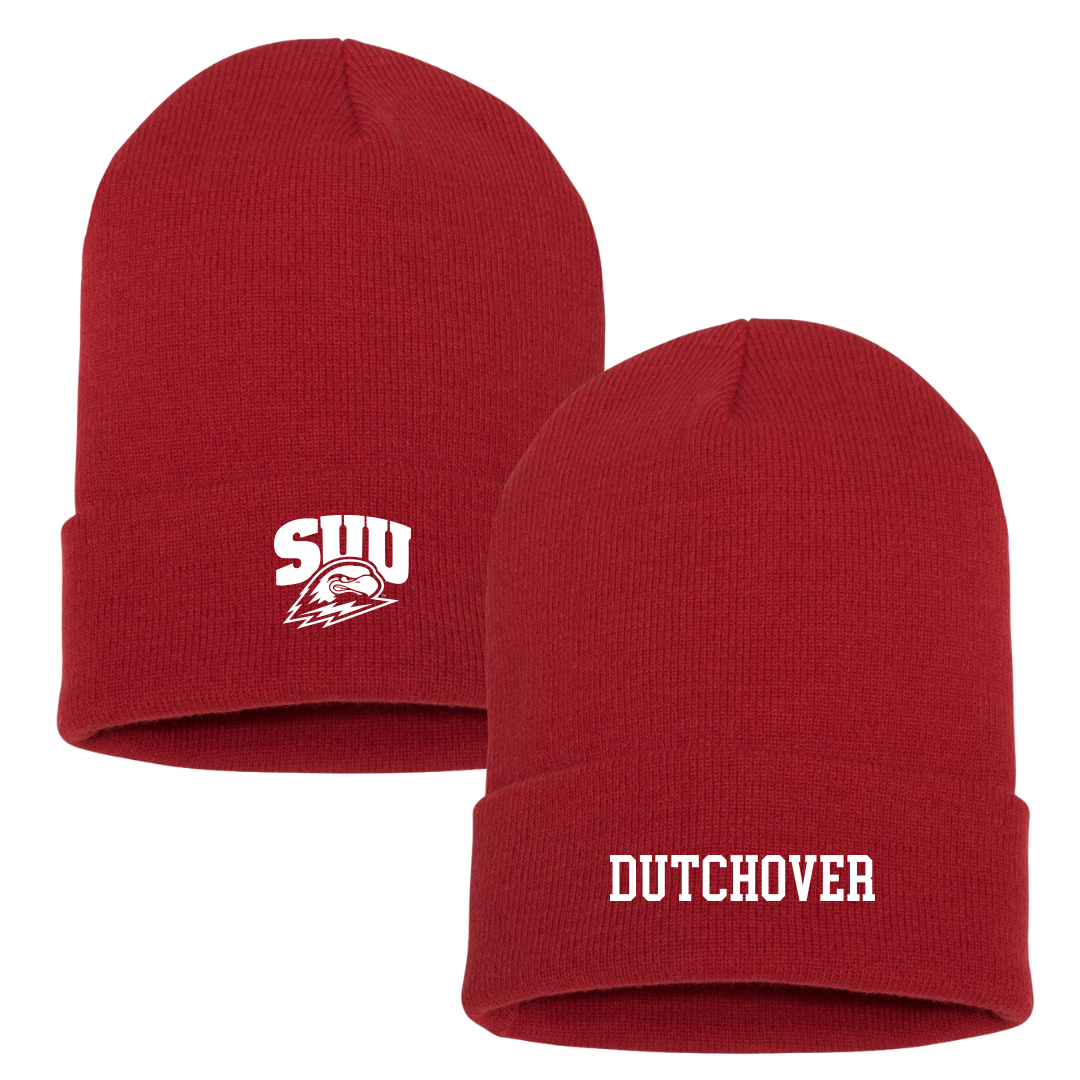 Southern Utah University Football Red Beanie - #69 AJ Dutchover