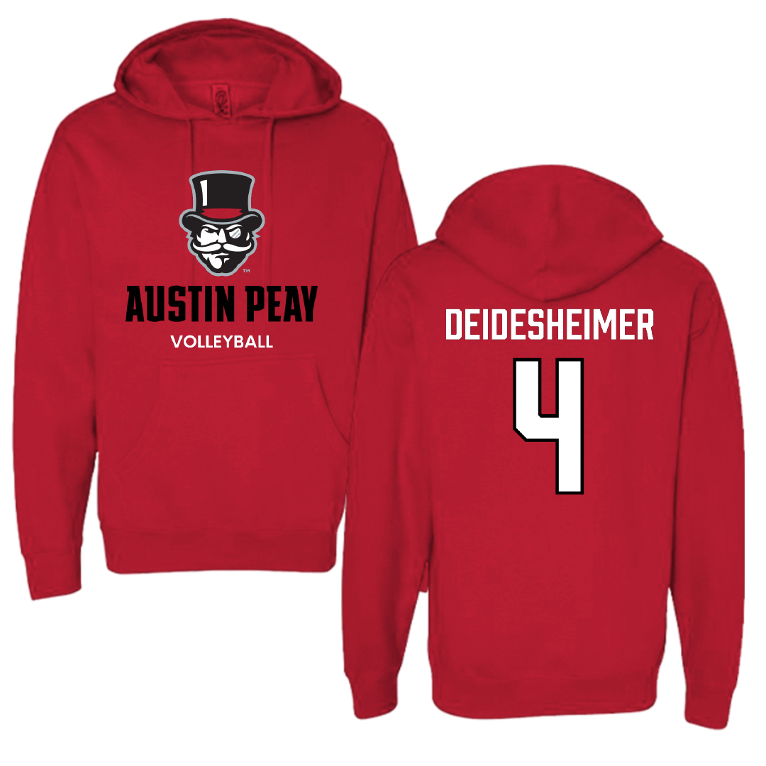 Austin Peay State University Volleyball (W) Red Hoodie - #4 Payton Deidesheimer