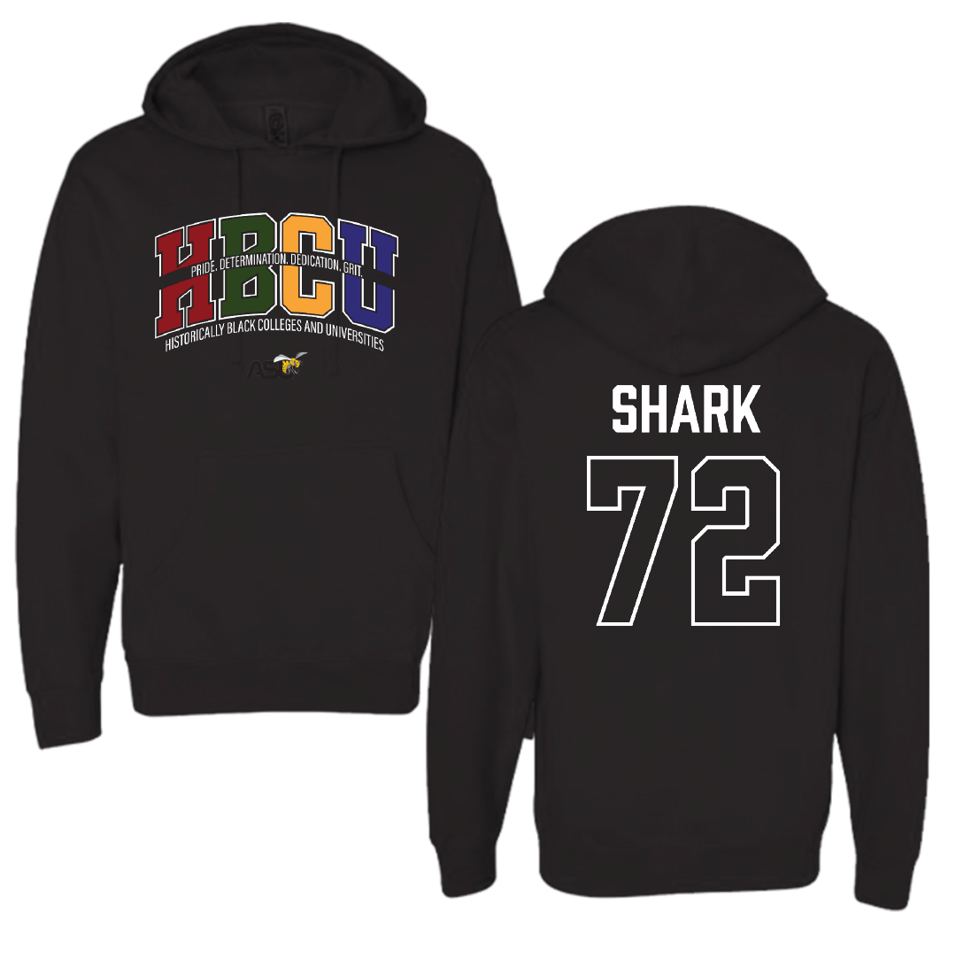 Alabama State University Football Black HBCU Hoodie - #72 Ian Shark