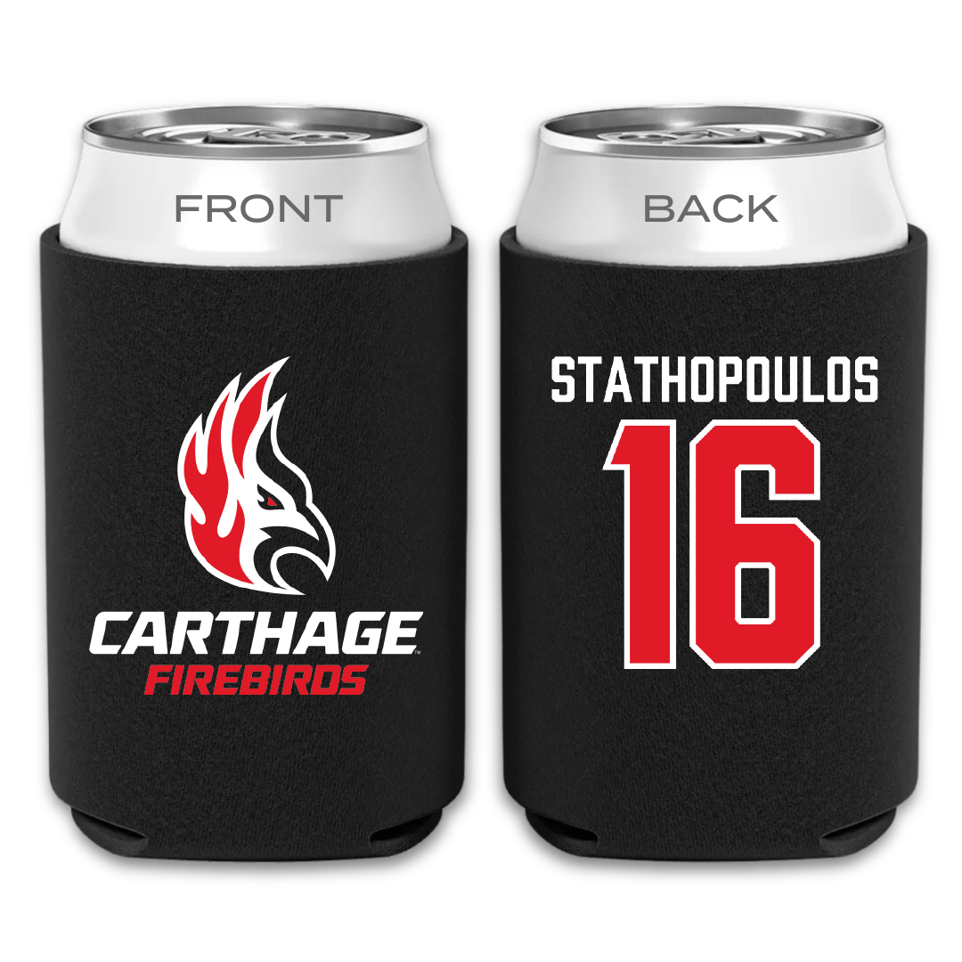 Carthage College Baseball Black Can Cooler - #16 Billy Stathopoulos