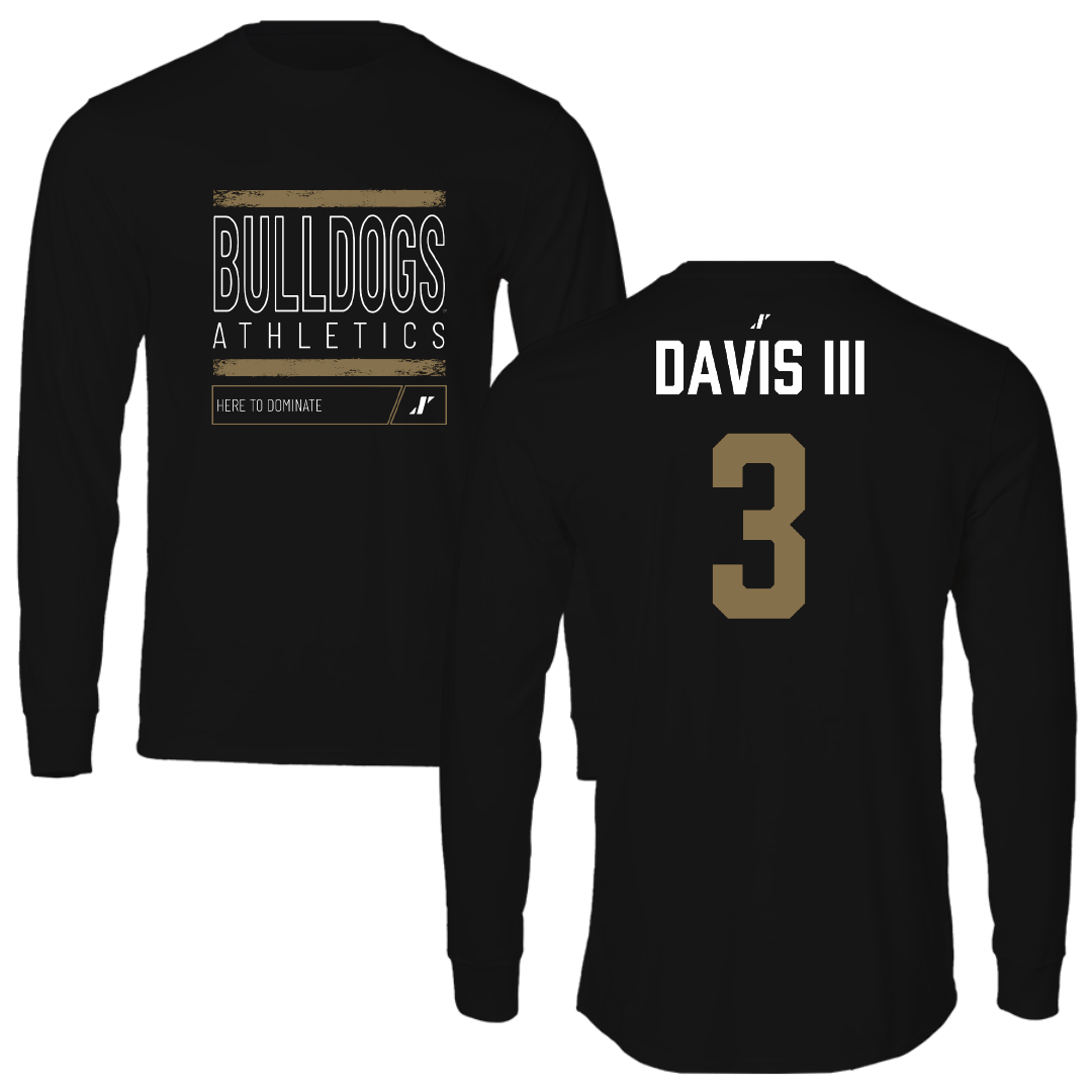 Bryant University Basketball Black Dominate Performance Long Sleeve - #3 Aaron Davis III