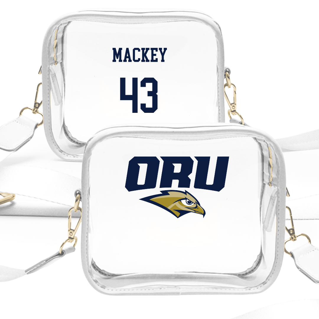 Oral Roberts University Baseball White Clear Stadium Bag - #43 Brayden Mackey