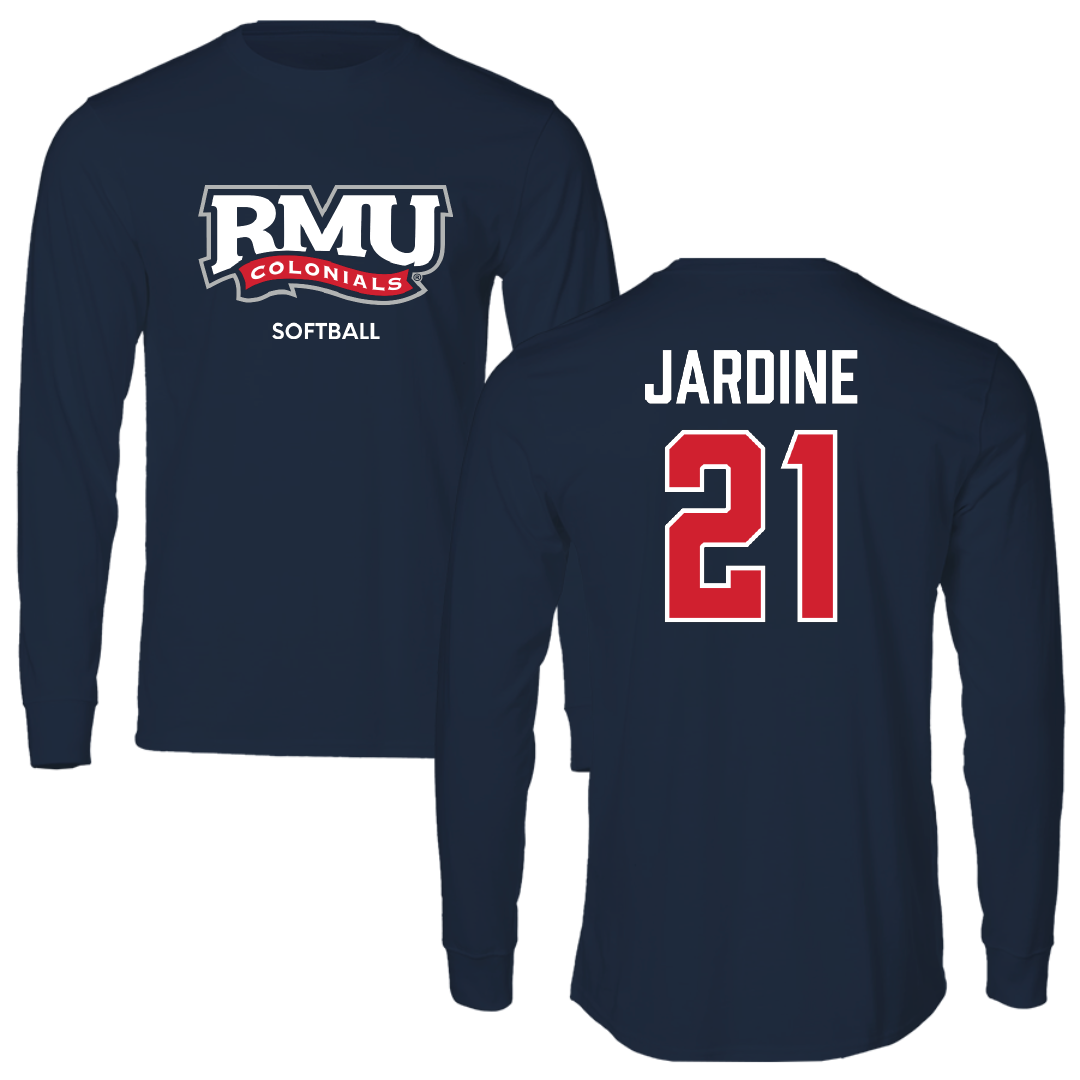 Robert Morris University Softball Navy RMU Long Sleeve - #21 Makayla Jardine