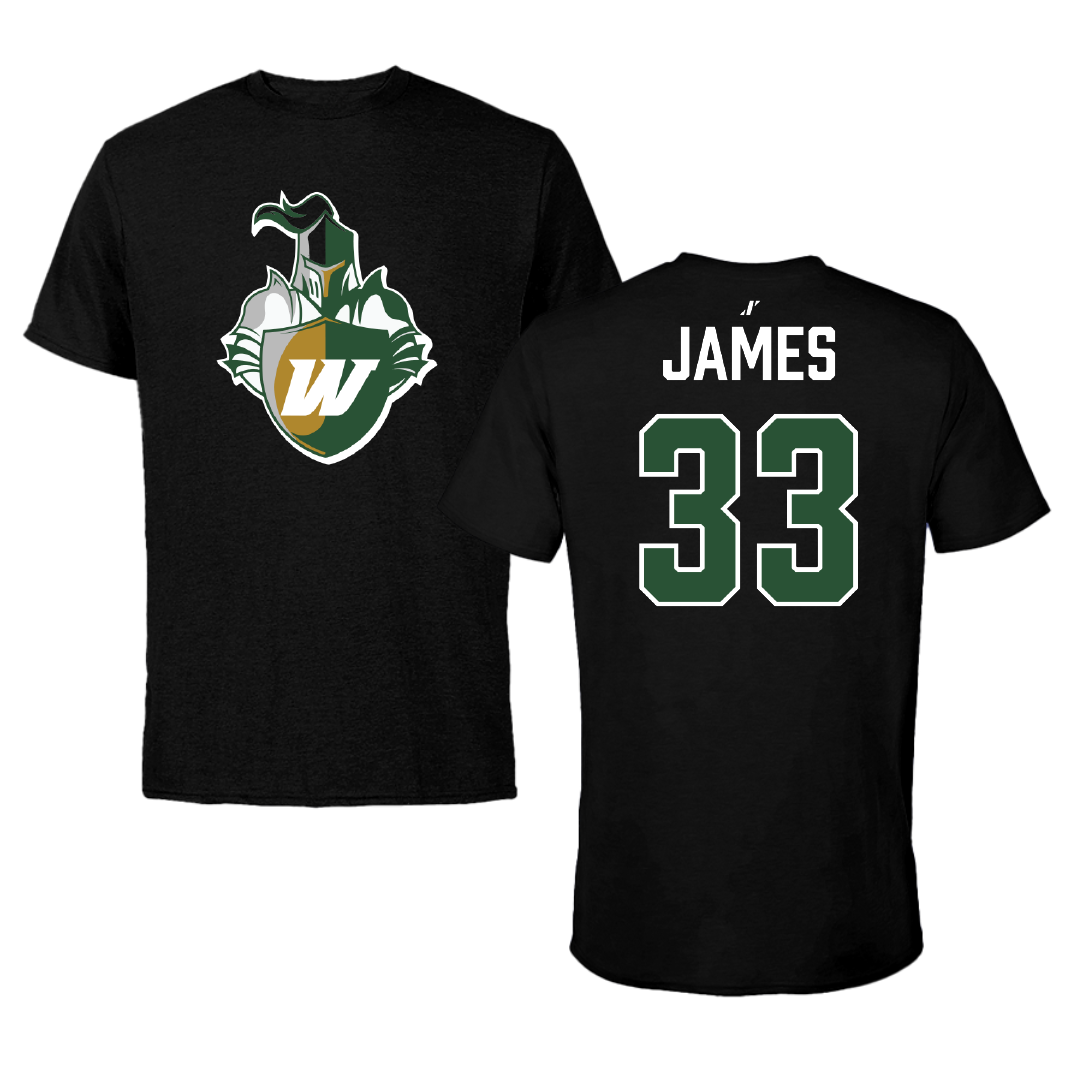Webber International University Football Black Tee - #33 Xavier James