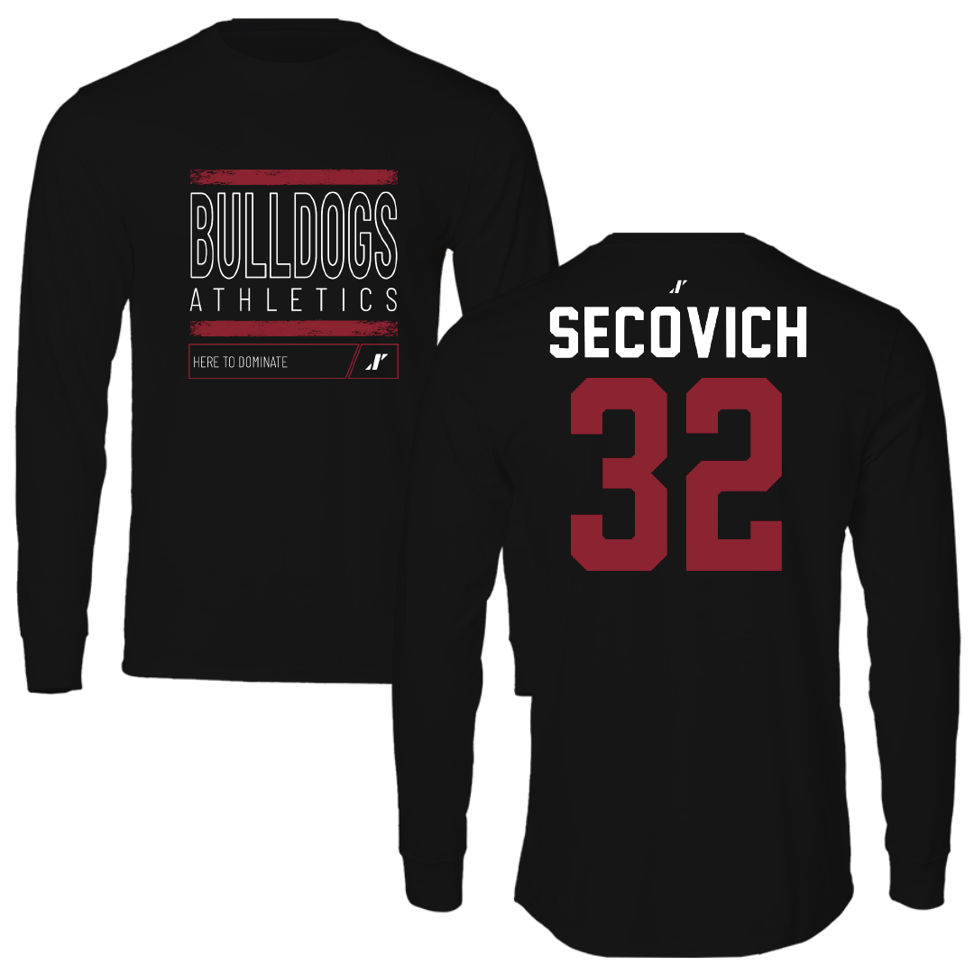 Dean College Baseball Black Dominate Long Sleeve - #32 Rylan Secovich
