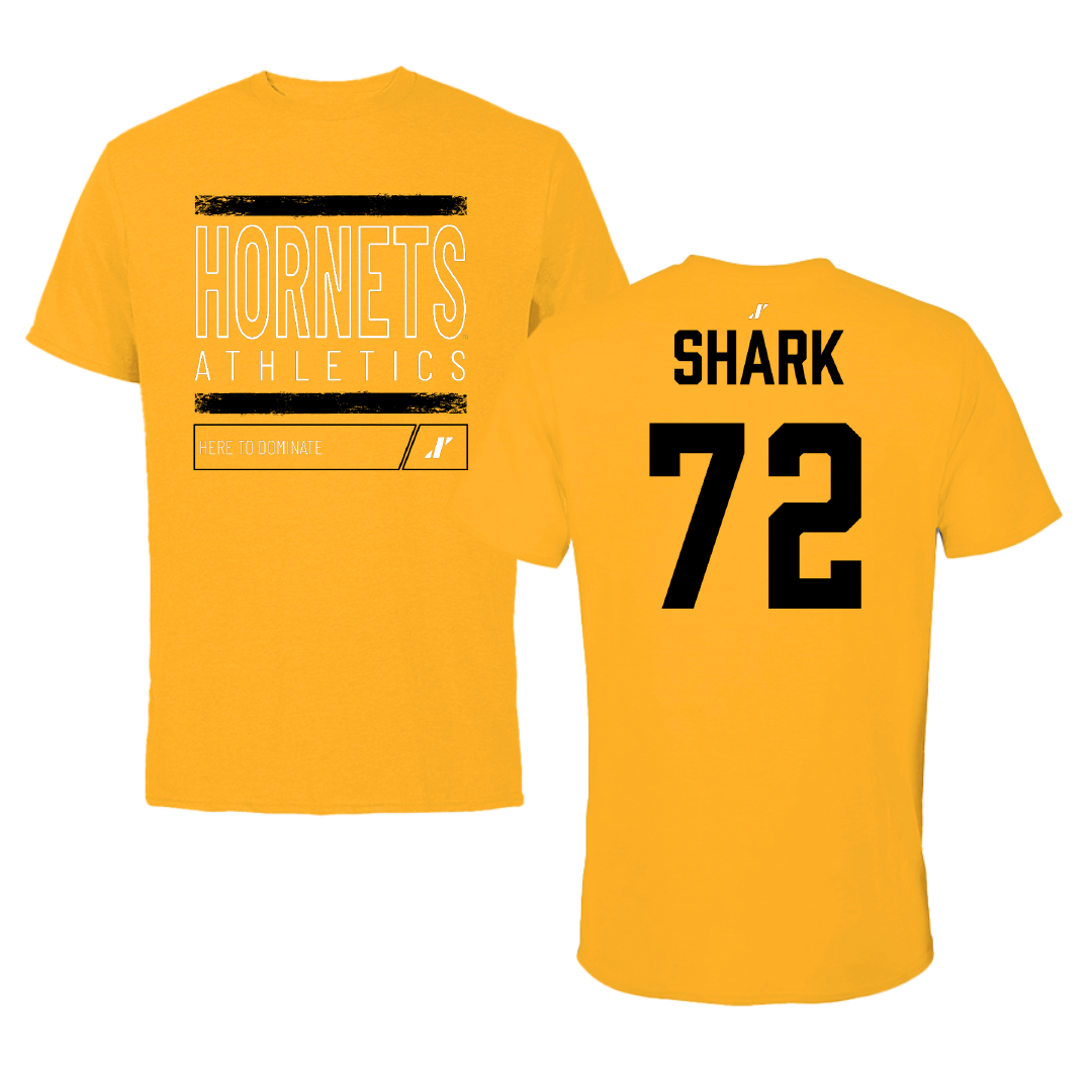 Alabama State University Football Gold Dominate Tee - #72 Ian Shark