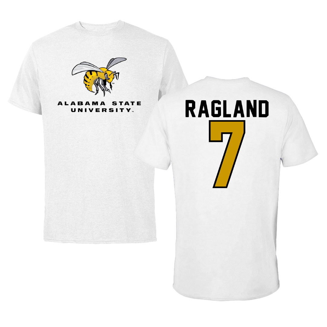 Alabama State University Football White Tee - #7 Braylen Ragland