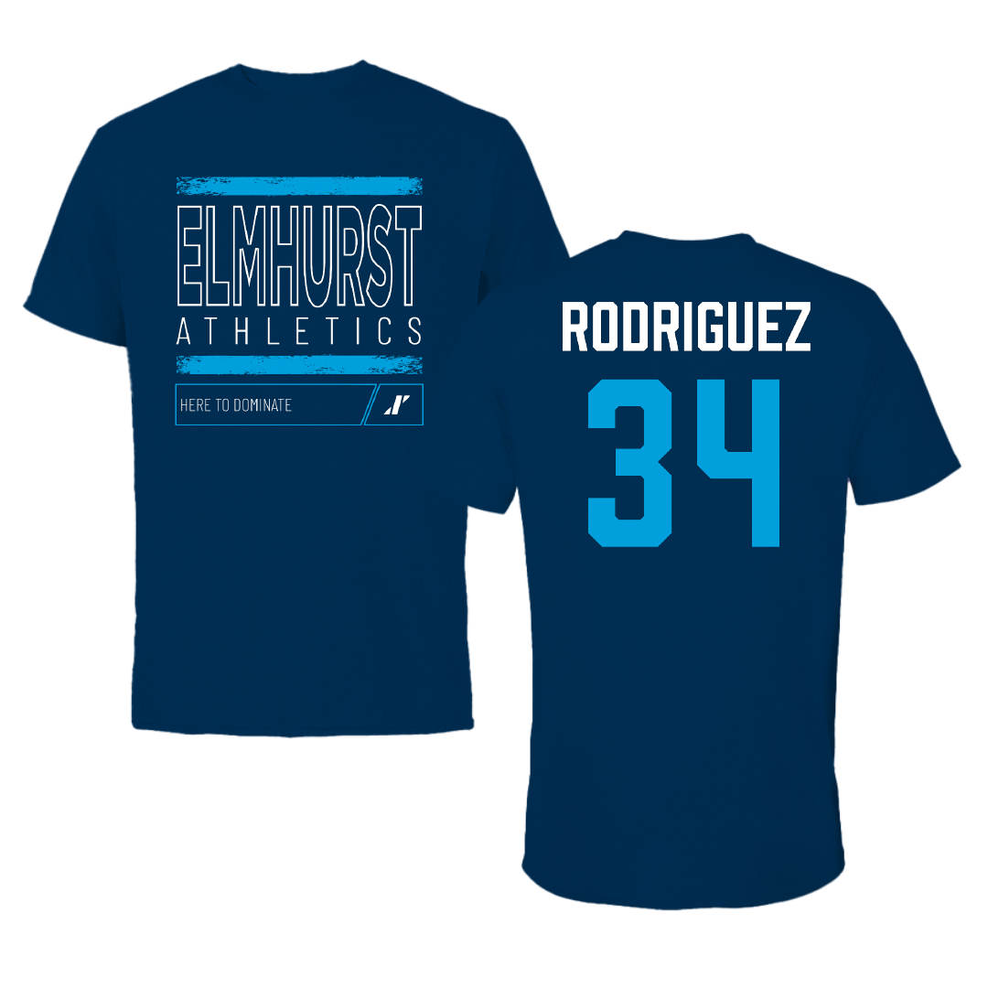 Elmhurst University Soccer Navy Dominate Performance Tee - #34 Julian Rodriguez