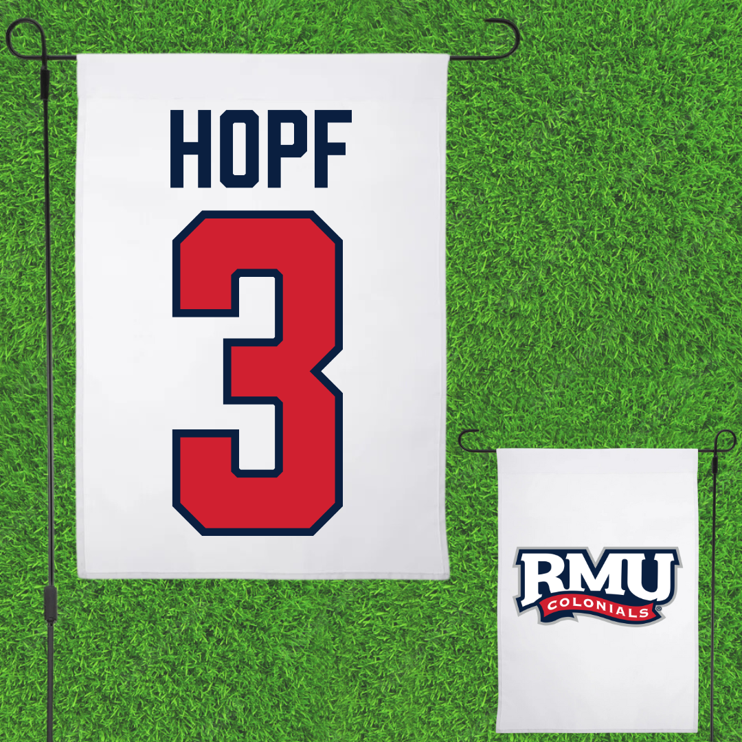 Robert Morris University Softball White Garden Flag - #3 Kaylyn Hopf