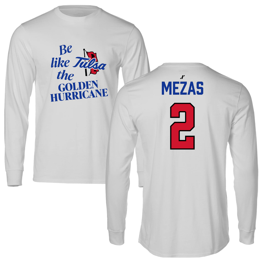 The University of Tulsa Soccer (M) Light Gray Be Like Us Long Sleeve - #2 Christian Mezas
