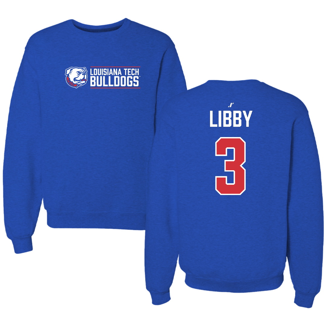 Louisiana Tech University Baseball Blue General Crewneck - #3 McCann Libby