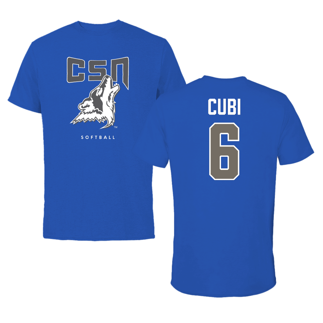 College of Southern Nevada Softball Blue Performance Tee - #6 Ciana Cubi