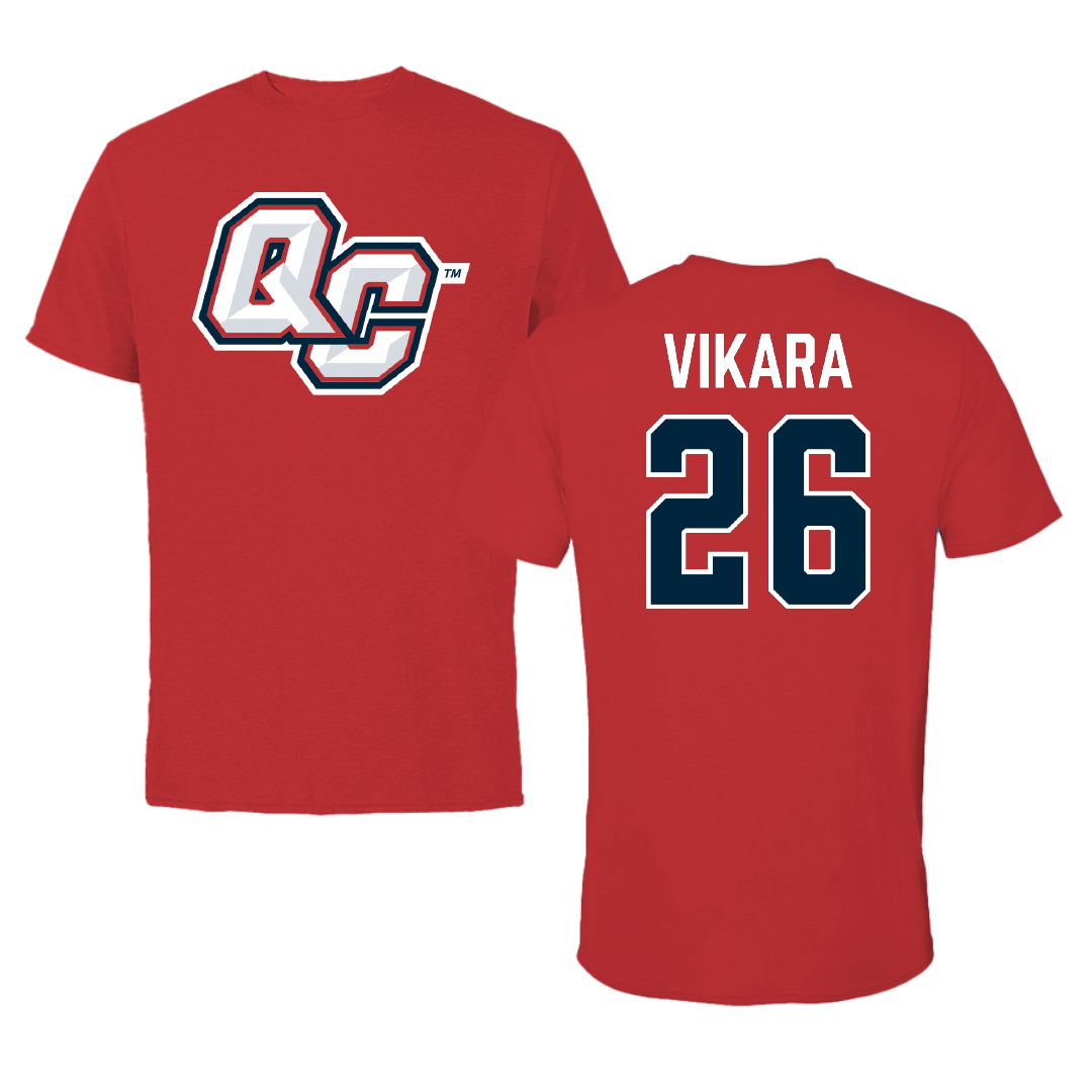 Queens College (New York) Baseball Red Performance Tee - #26 Dylan Vikara