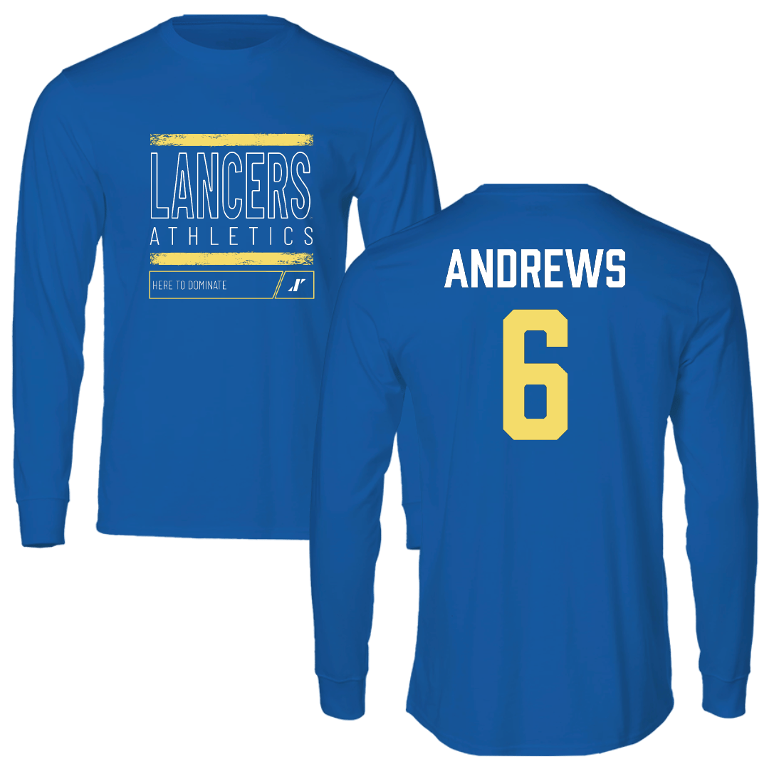 Worcester State University Softball Blue Dominate Performance Long Sleeve - #6 Carisa Andrews