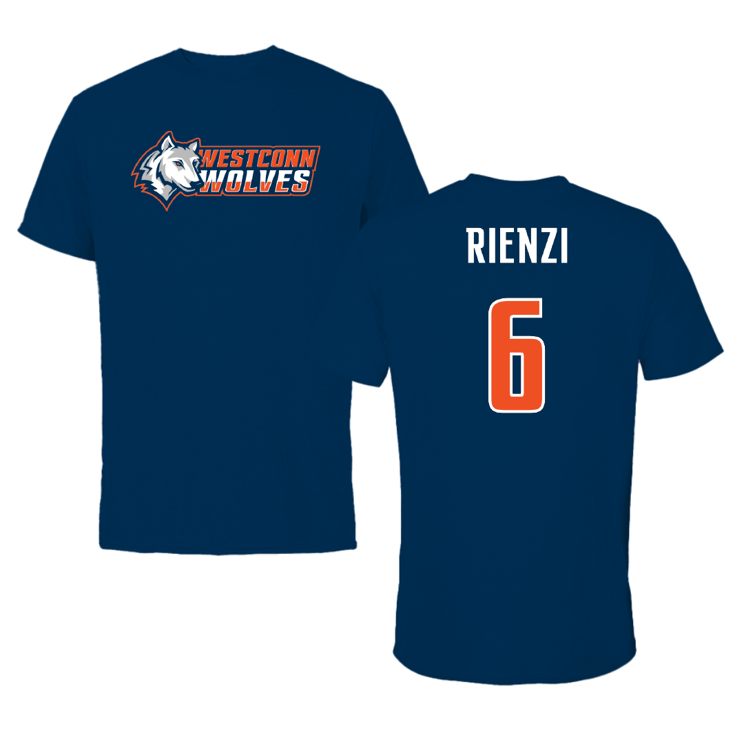 Western Connecticut State University Football Navy Performance Tee - #6 Dominic Rienzi